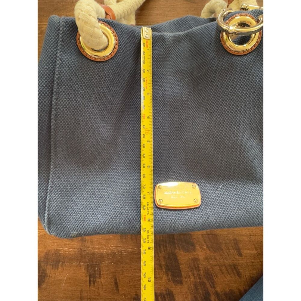 Michael Kors Marina Navy Blue Canvas Large Tote Bag Women's Casual - Picture 7 of 10